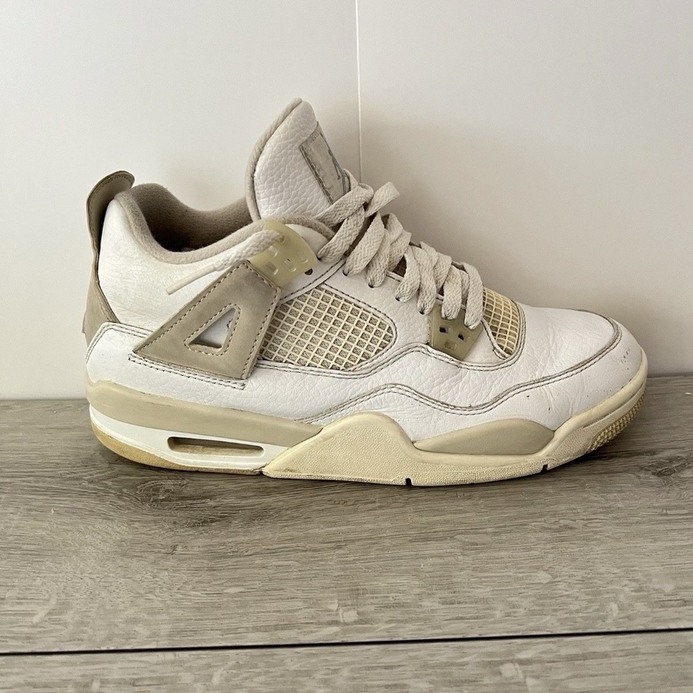 Air Jordan 4 Retro GS Sand Linen 487724-118 Womens Size 8.5